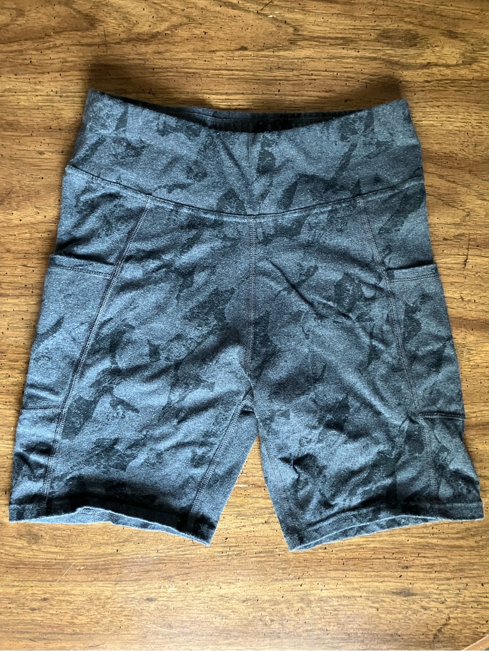 Pact Womens Biker Shorts S Grey Pockets Organic Cotton Eco Friendly Athleisure